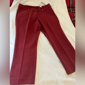 The Loft Red Slacks - perfect for Valentine’s Day! NWT size 16 slim.